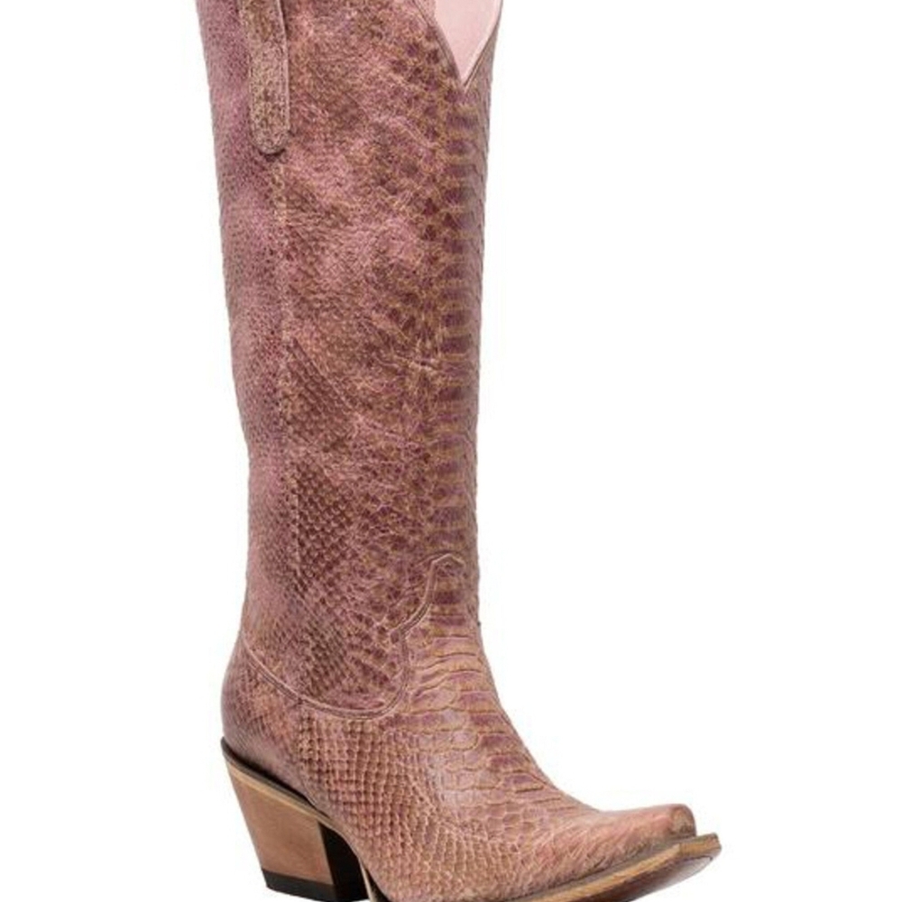 Women's Pink Snakeskin Cowboy Boots
